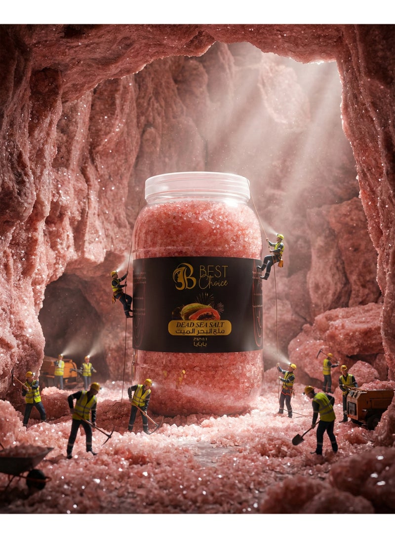 Best Choice Dead Sea Salt Premium Natural Bath Salt 5Kg Jar for Skin Body Hair Care and Relaxation - Papaya - Image 5